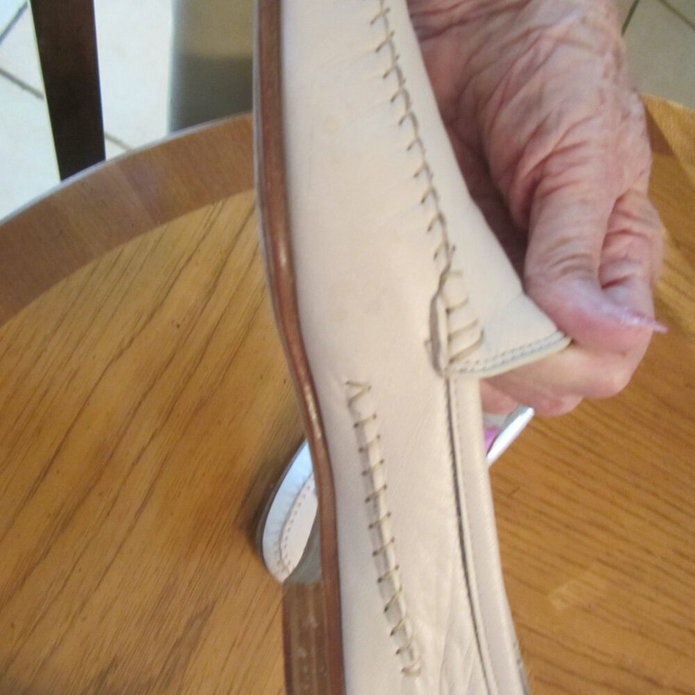 STAMATI MASTROIANNI Ivory Leather Hand Made ITALY Loafers Men's Sz.8 - Picture 3 of 11